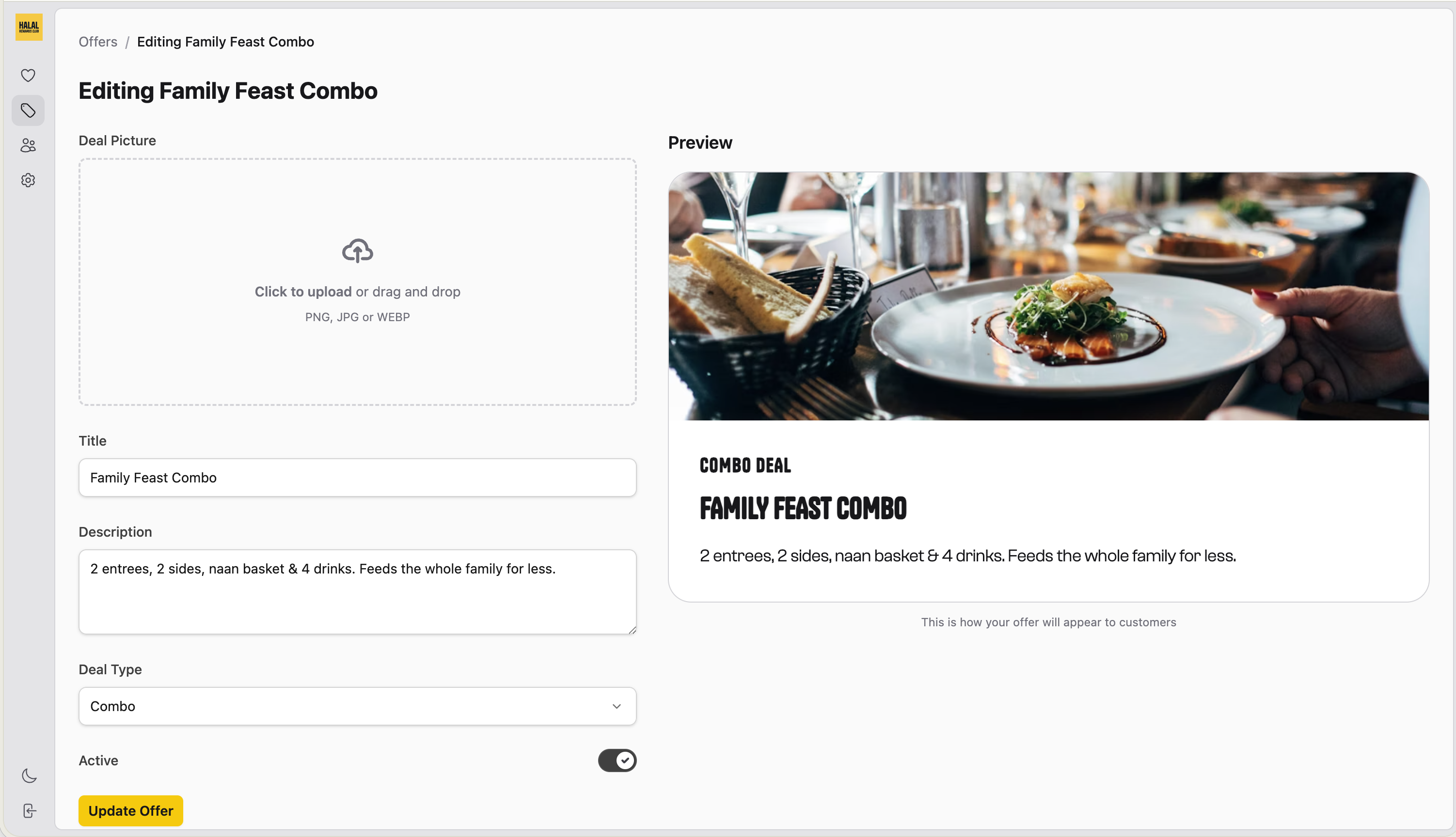 Offer creation workflow